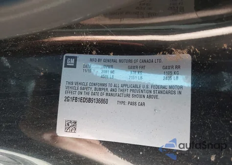 2011 Chevrolet Camaro 1Lt z USA, uszkodzony, nr VIN 2G1FB1ED5B9136860